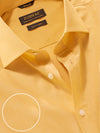 Fil A Fil Yellow Solid Full Sleeve Single Cuff Classic Fit Semi Formal Cotton Shirt