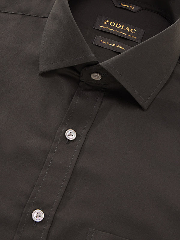 Fine Twill Black Solid Full Sleeve Single Cuff Classic Fit Semi Formal Dark Super Fine Cotton Shirt
