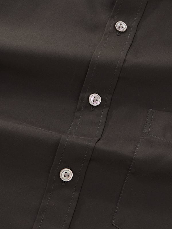 Fine Twill Black Solid Full Sleeve Single Cuff Classic Fit Semi Formal Dark Super Fine Cotton Shirt
