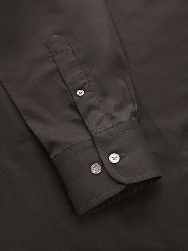 Fine Twill Black Solid Full Sleeve Single Cuff Classic Fit Semi Formal Dark Super Fine Cotton Shirt