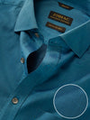 Fine Twill Teal Solid Full Sleeve Single Cuff Classic Fit Semi Formal Dark Super Fine Cotton Shirt