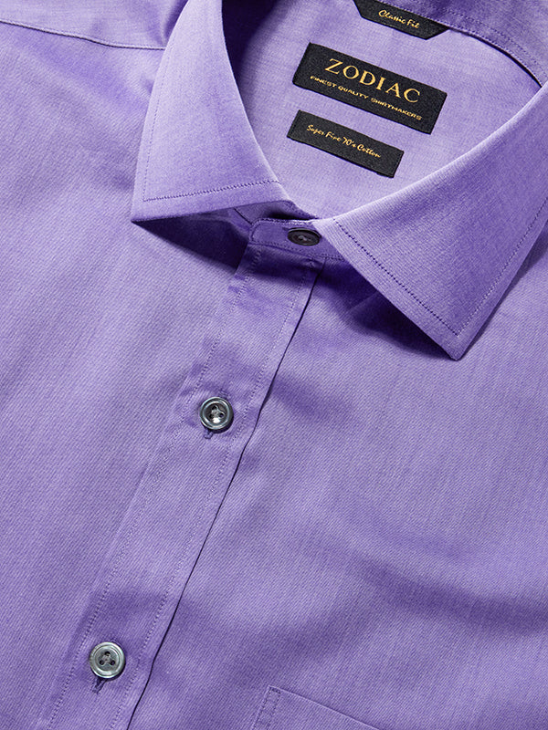 Fine Twill Purple Solid Full Sleeve Single Cuff Classic Fit Semi Formal Dark Super Fine Cotton Shirt