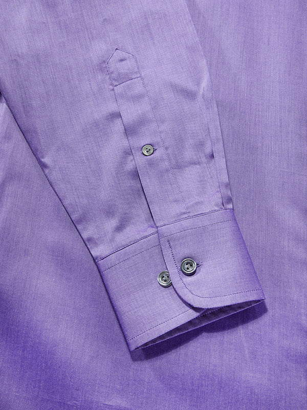 Fine Twill Purple Solid Full Sleeve Single Cuff Classic Fit Semi Formal Dark Super Fine Cotton Shirt