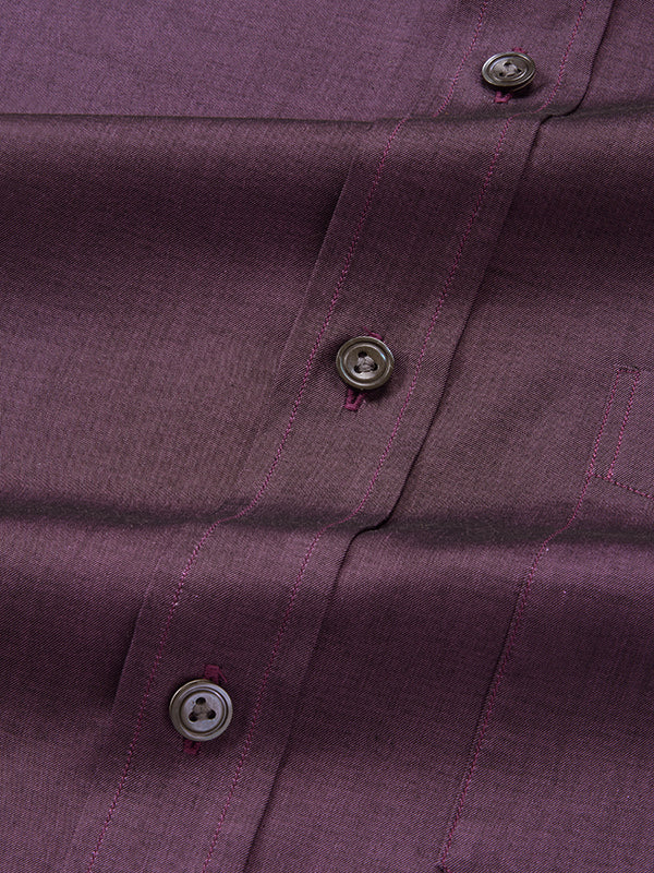 Fine Twill Purple Solid Full Sleeve Single Cuff Classic Fit Semi Formal Super Fine Cotton Shirt