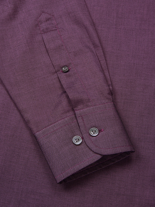 Fine Twill Purple Solid Full Sleeve Single Cuff Classic Fit Semi Formal Super Fine Cotton Shirt
