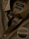 Fine Twill Chocolate Solid Full Sleeve Single Cuff Classic Fit Semi Formal Super Fine Cotton Shirt