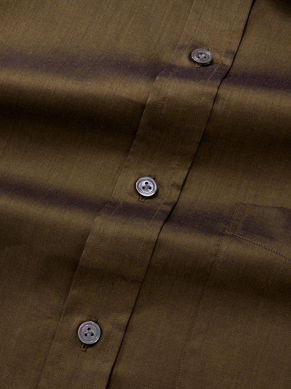 Fine Twill Chocolate Solid Full Sleeve Single Cuff Classic Fit Semi Formal Super Fine Cotton Shirt