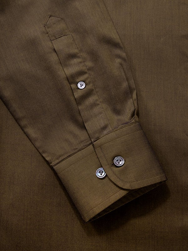 Fine Twill Chocolate Solid Full Sleeve Single Cuff Classic Fit Semi Formal Super Fine Cotton Shirt