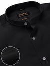Fine Twill Black Solid Full Sleeve Single Cuff Tailored Fit Semi Formal Super Fine Cotton Shirt