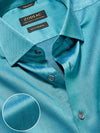 Fine Twill Green Solid Full Sleeve Single Cuff Tailored Fit Semi Formal Super Fine Cotton Shirt