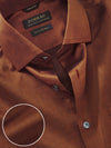 Fine Twill Rust Solid Full Sleeve Single Cuff Tailored Fit Semi Formal Super Fine Cotton Shirt
