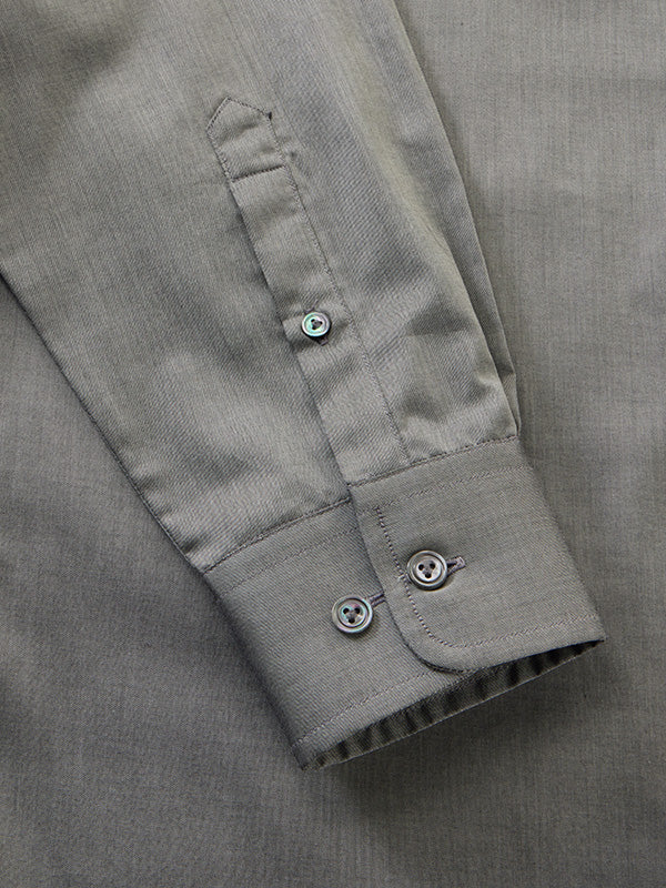 Fine Twill Dark Grey Solid Full Sleeve Single Cuff Tailored Fit Classic Formal Super Fine Cotton Without Pocket Shirt