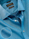 Fine Twill Teal Solid Full Sleeve Single Cuff Classic Fit Semi Formal Super Fine Cotton Shirt