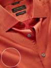 Fine Twill Rust Solid Full Sleeve Single Cuff Tailored Fit Semi Formal Super Fine Cotton Shirt