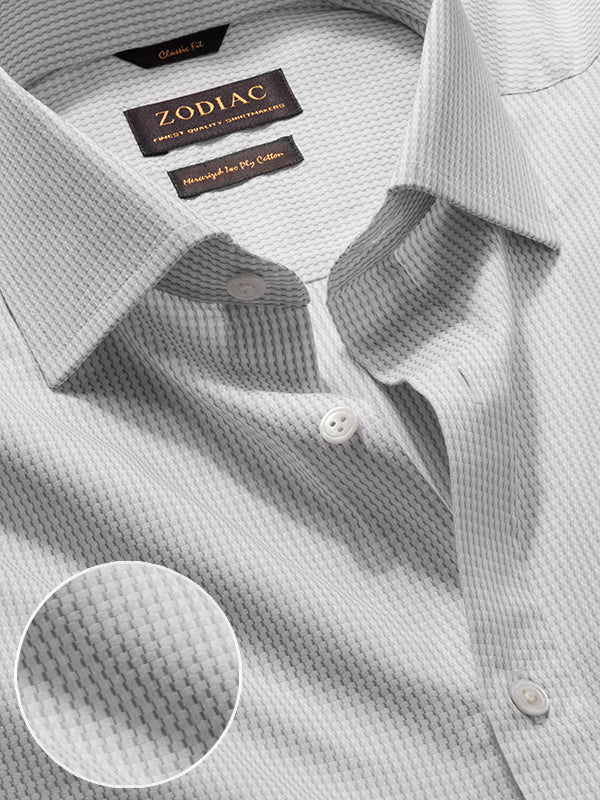 Giotto Light Grey Solid Full Sleeve Double Cuff Classic Fit Classic Formal Two Ply Mercerized Cotton Shirt