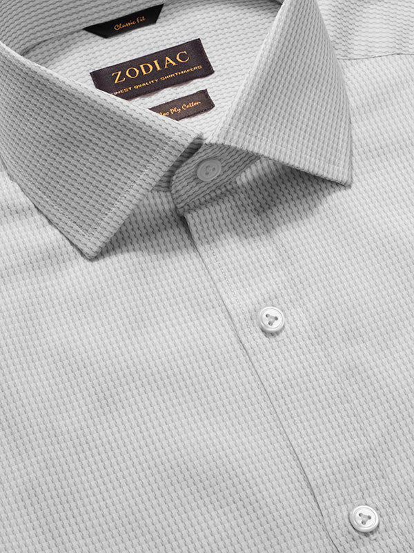 Giotto Light Grey Solid Full Sleeve Double Cuff Classic Fit Classic Formal Two Ply Mercerized Cotton Shirt