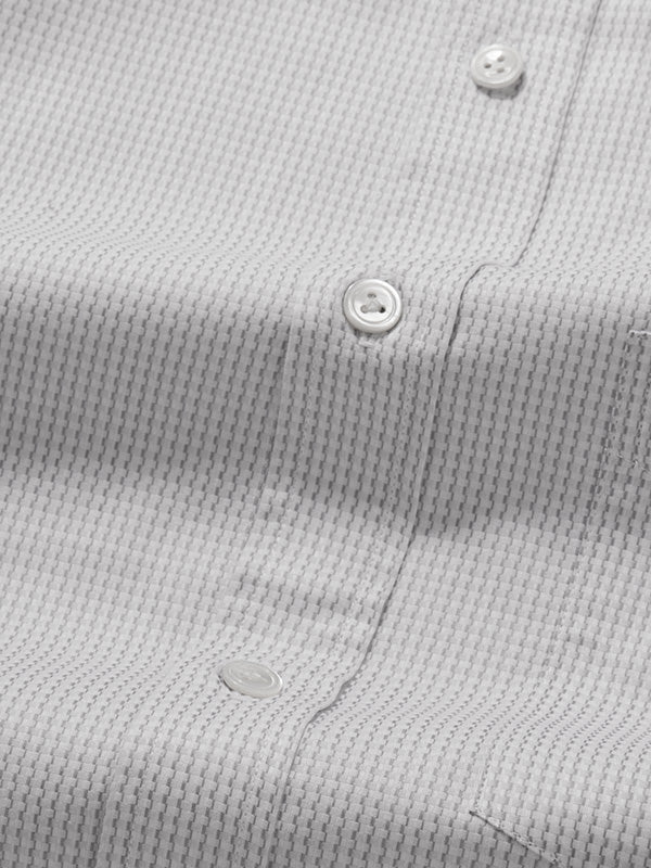 Giotto Light Grey Solid Full Sleeve Double Cuff Classic Fit Classic Formal Two Ply Mercerized Cotton Shirt