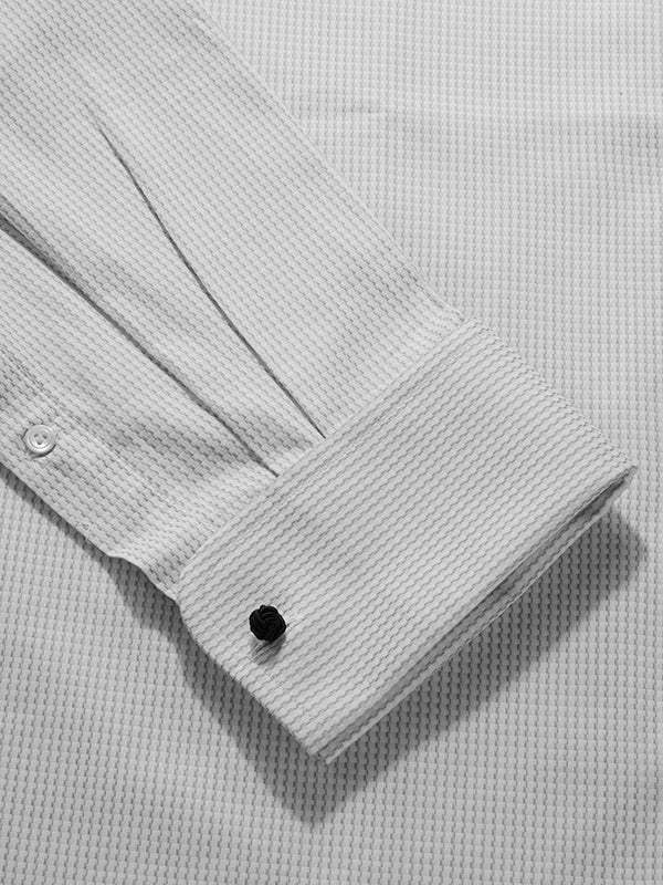 Giotto Light Grey Solid Full Sleeve Double Cuff Classic Fit Classic Formal Two Ply Mercerized Cotton Shirt