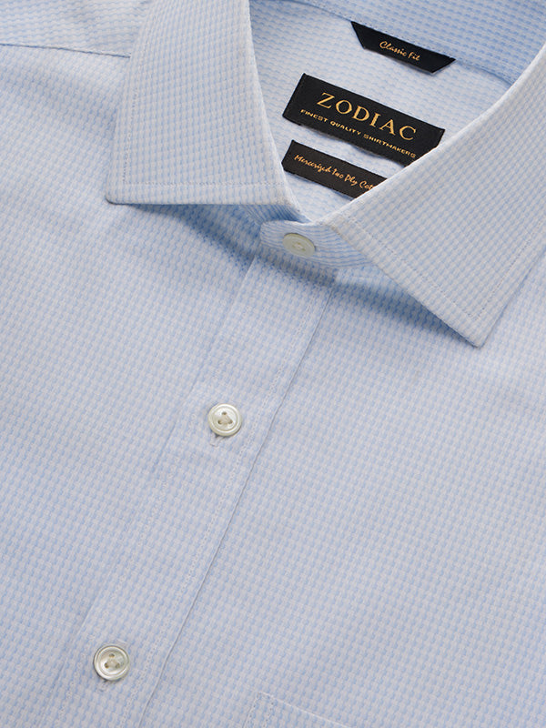 Giotto Sky Solid Full Sleeve Double Cuff Classic Fit Classic Formal Two Ply Mercerized Cotton Shirt