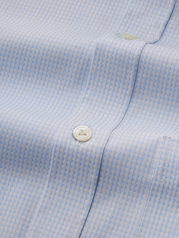 Giotto Sky Solid Full Sleeve Double Cuff Classic Fit Classic Formal Two Ply Mercerized Cotton Shirt