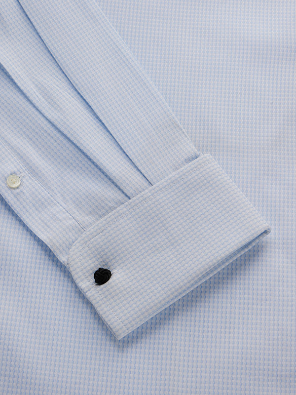 Giotto Sky Solid Full Sleeve Double Cuff Classic Fit Classic Formal Two Ply Mercerized Cotton Shirt