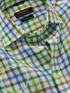 Positano Green Check Half Sleeve Classic Fit Semi Formal European Flax Linen Shirt