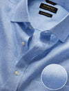 Positano Sky Check Full Sleeve Single Cuff Classic Fit Semi Formal French Flax Linen Shirt