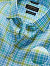 Positano Lime Check Half Sleeve Classic Fit Semi Formal European Flax Linen Shirt