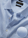 Positano Sky Check Full Sleeve Single Cuff Classic Fit Semi Formal European Flax Linen Shirt