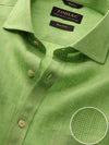 Positano Lime Classic Fit Semi Formal Linen Check Shirt