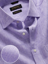 Positano Lilac Solid Full Sleeve Single Cuff Classic Fit Semi Formal European Flax Linen Shirt