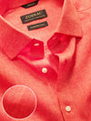 Positano Rust Solid Full Sleeve Single Cuff Classic Fit Semi Formal European Flax Linen Shirt