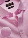 Positano Pink Solid Half Sleeve Classic Fit Semi Formal European Flax Linen Shirt