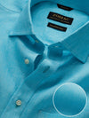 Positano Sea Green Solid Half Sleeve Classic Fit Semi Formal European Flax Linen Shirt