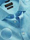 Positano Turquoise Solid Half Sleeve Classic Fit Semi Formal European Flax Linen Shirt