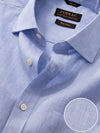 Positano Sky Solid Full Sleeve Single Cuff Classic Fit Semi Formal European Flax Linen Shirt