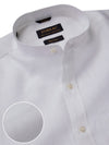 Positano White Solid Full Sleeve Single Cuff Classic Fit Semi Formal European Flax Linen Shirt