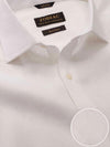 Positano White Solid Full Sleeve Single Cuff Tailored Fit Semi Formal European Flax Linen Shirt