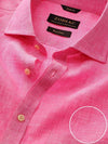 Positano Pink Solid Full Sleeve Single Cuff Classic Fit Semi Formal European Flax Linen Shirt