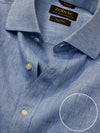 Positano Blue Solid Half Sleeve Classic Fit Semi Formal European Flax Linen Shirt