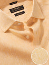 Positano Yellow Solid Half Sleeve Classic Fit Semi Formal European Flax Linen Shirt