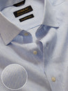 Positano Sky Striped Full Sleeve Single Cuff Tailored Fit Semi Formal French Flax Linen Shirt