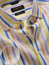 Positano Lilac Striped Full Sleeve Single Cuff Tailored Fit Semi Formal European Flax Linen Shirt
