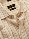 Positano Sand Striped Full Sleeve Single Cuff Classic Fit Semi Formal European Flax Linen Shirt