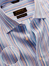 Positano Sky Striped Full Sleeve Single Cuff Tailored Fit Semi Formal European Flax Linen Without Pocket Shirt