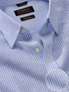 Positano Sky Striped Full Sleeve Single Cuff Classic Fit Semi Formal European Flax Linen Shirt