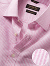 Positano Pink Striped Full Sleeve Single Cuff Classic Fit Semi Formal European Flax Linen Shirt