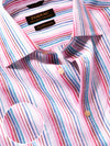 Positano Pink Striped Half Sleeve Classic Fit Semi Formal European Flax Linen Shirt