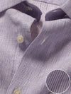 Positano Lilac Striped Full Sleeve Single Cuff Tailored Fit Semi Formal French Flax Linen Shirt