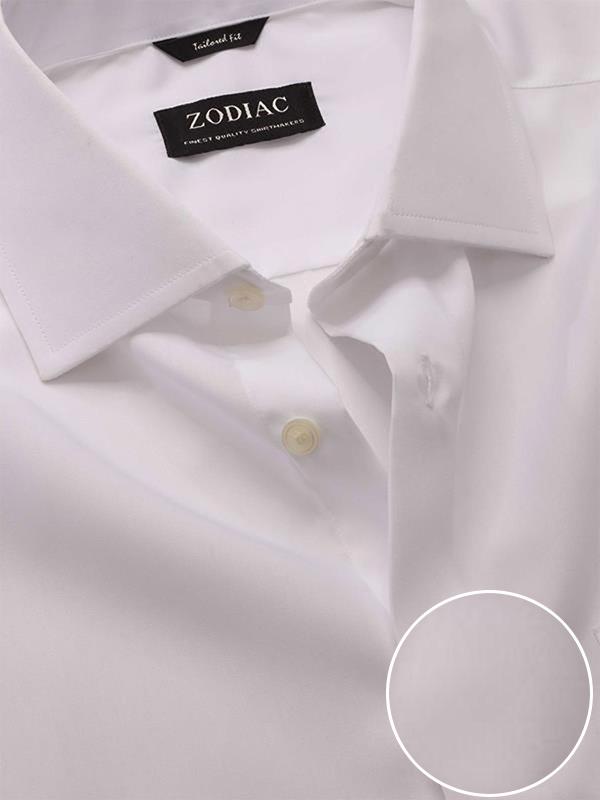 White Solid Full Sleeve Single Cuff Tailored Fit Classic Formal Luxury Cotton Shirt